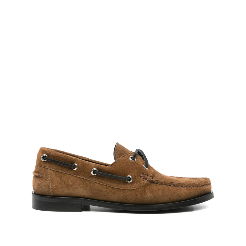 Aeyde Suede Lace-up Boat Shoes