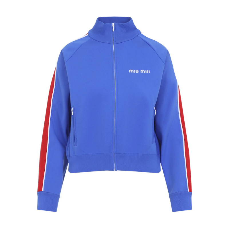 Miu Miu Stripe Zip-fastening Sweatshirt