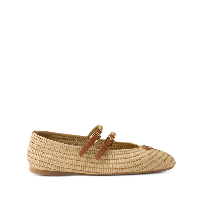 Prada Straps Buckles Crochet Ballerinas