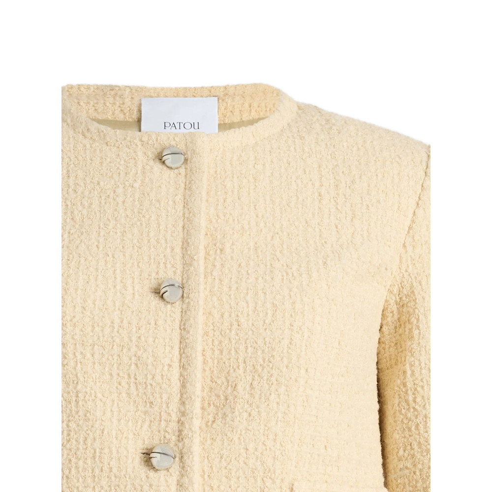 Patou Collarless Tweed Jacket