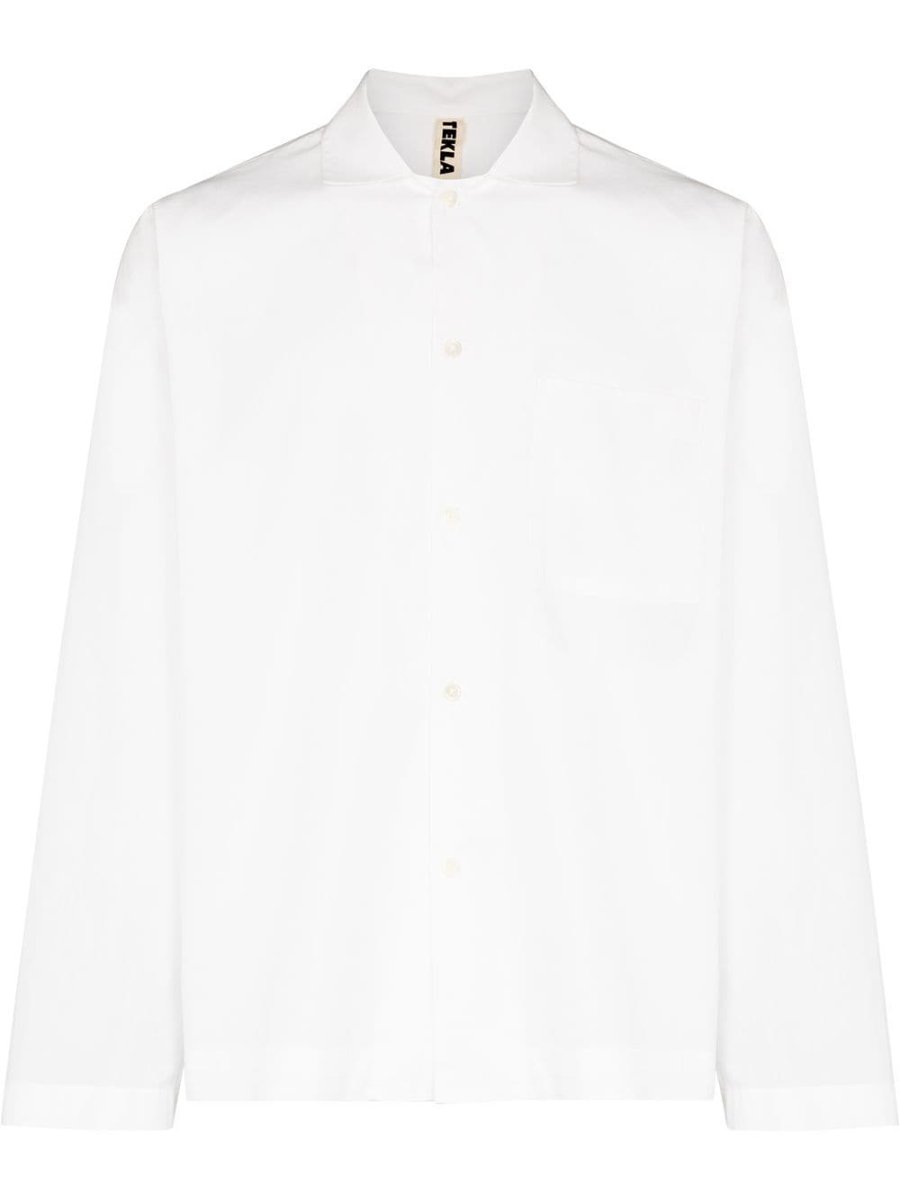 buttoned poplin pajama shirt