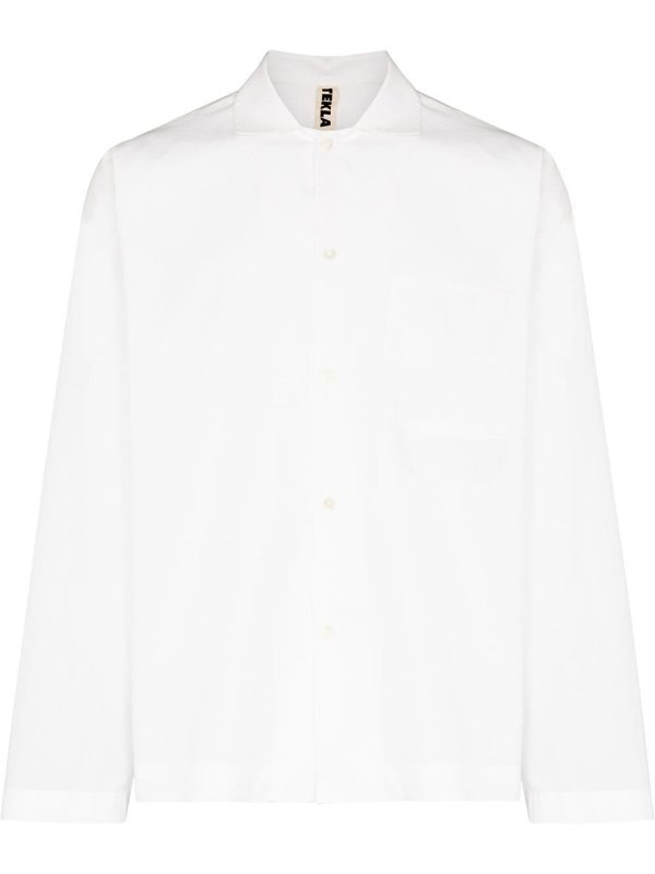 buttoned poplin pajama shirt