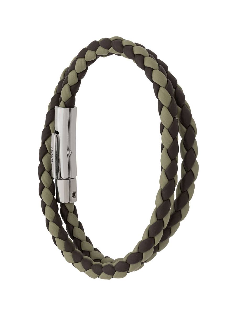 two-tone weave wrap bracelet