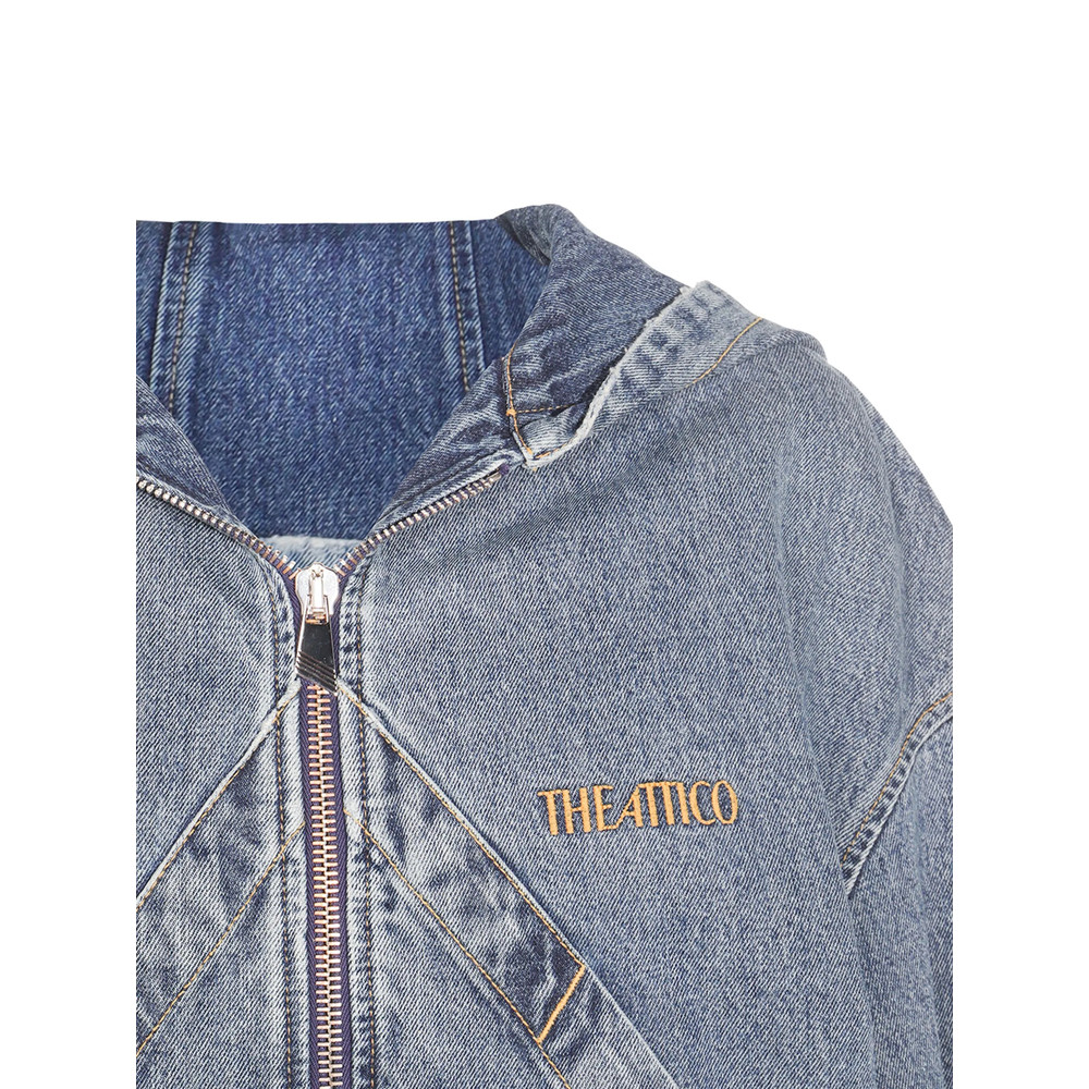 The Attico Hooded Denim Bomber Jacket