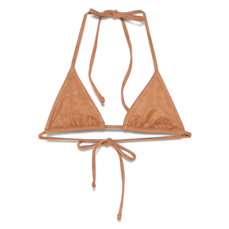 Frankies Bikinis X Bella Hadid Suede Triangle Bikini Top