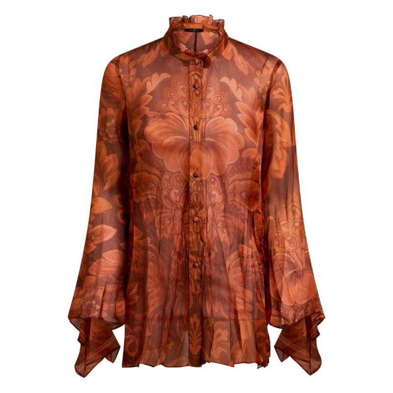 Etro Pleated Floral-print Shirt