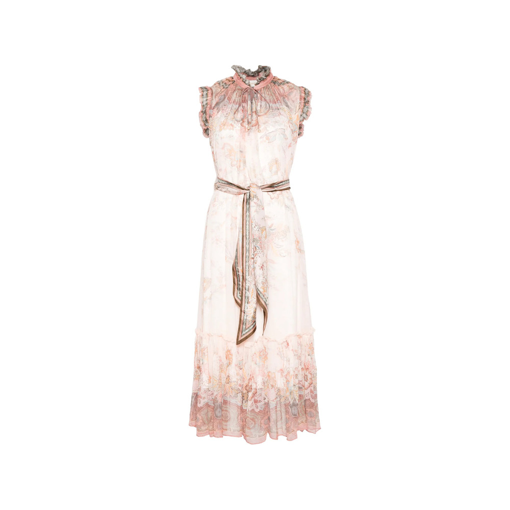 Zimmermann Alchemy Ruffled Paisley Midi Dress