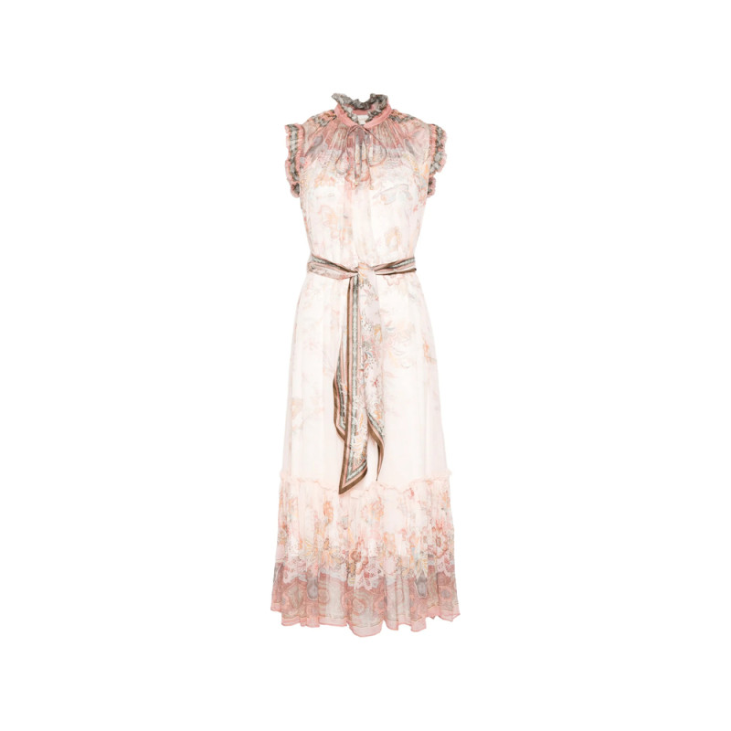 Zimmermann Alchemy Ruffled Paisley Midi Dress