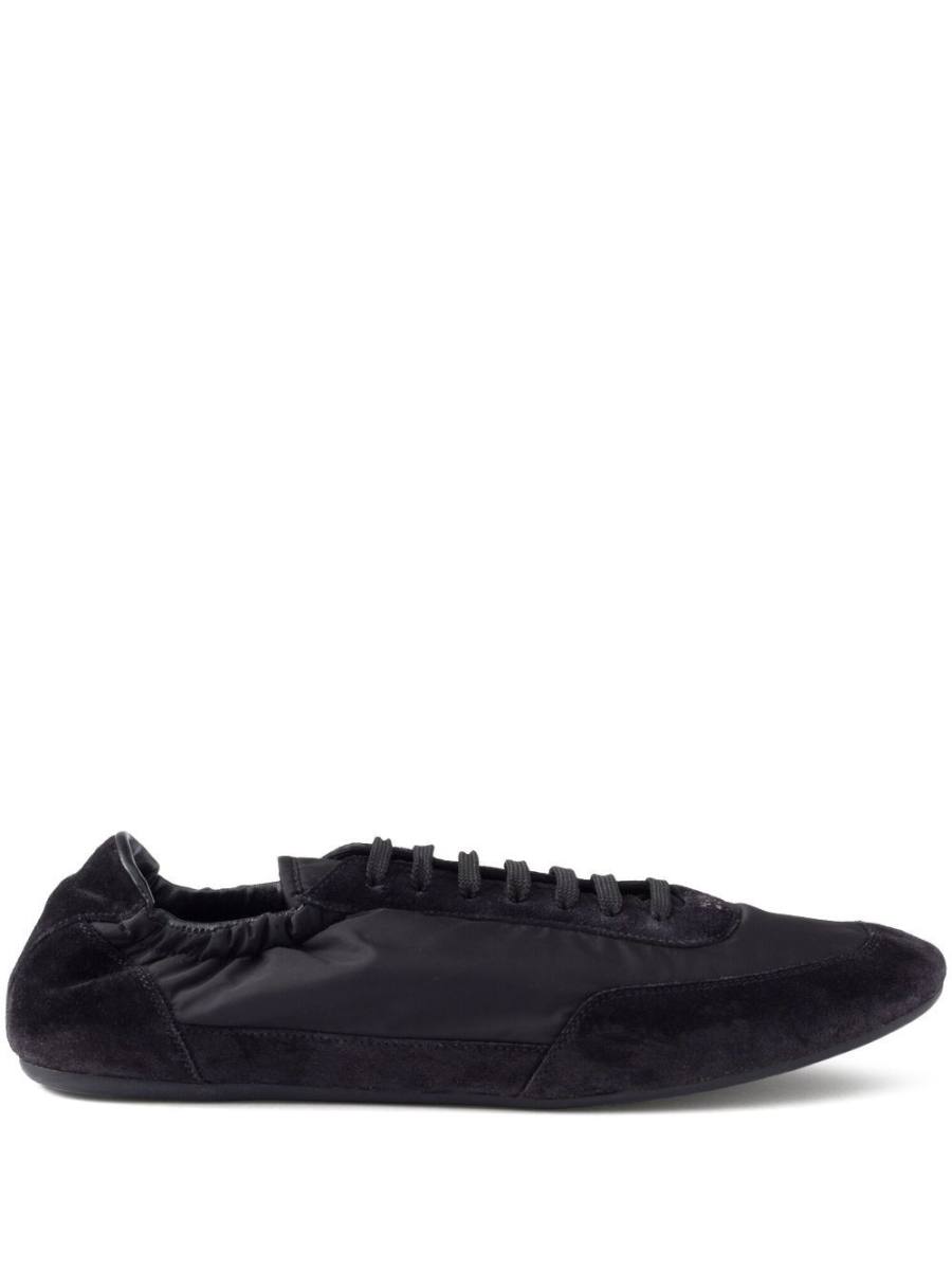 Collapse Re-Nylon suede sneakers