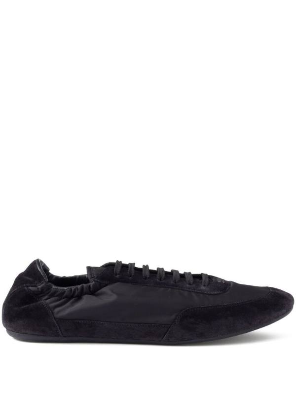 Collapse Re-Nylon suede sneakers