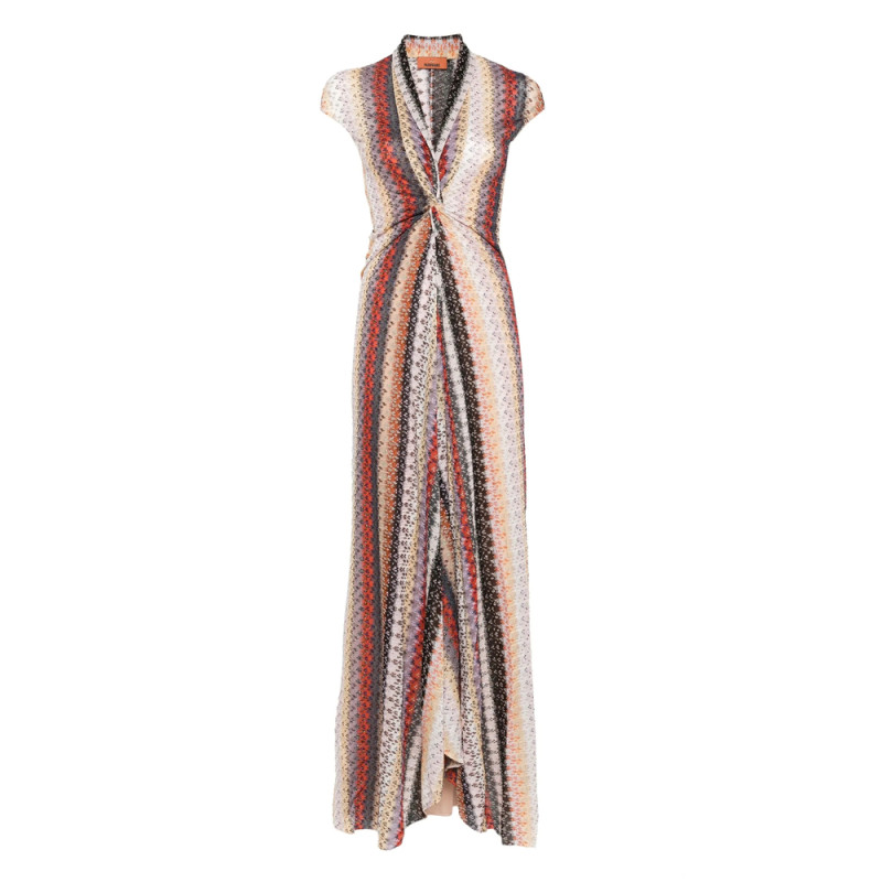Missoni Multicolored Striped-knit Maxi Dress