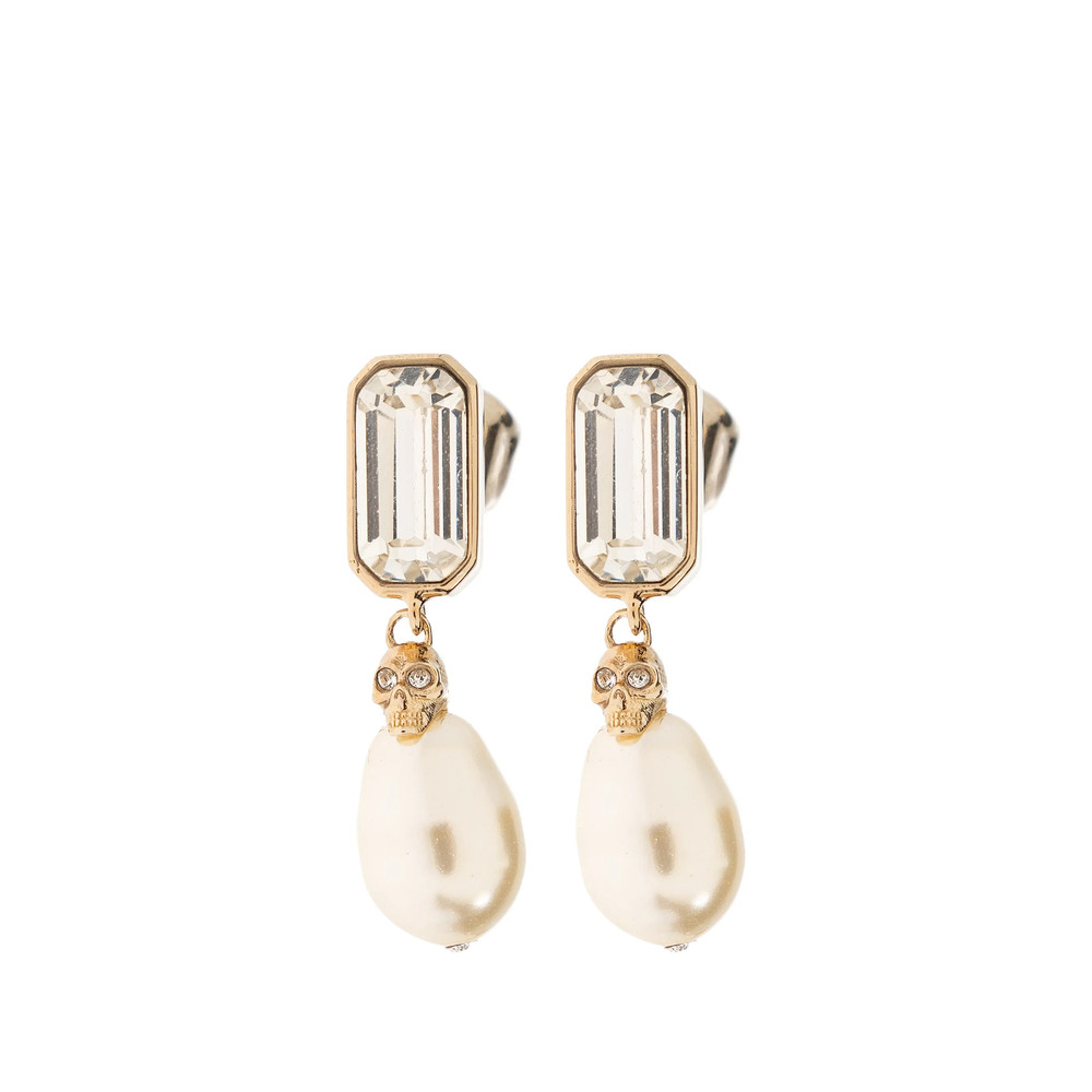 Alexander Mcqueen Skull Pearl Earrings