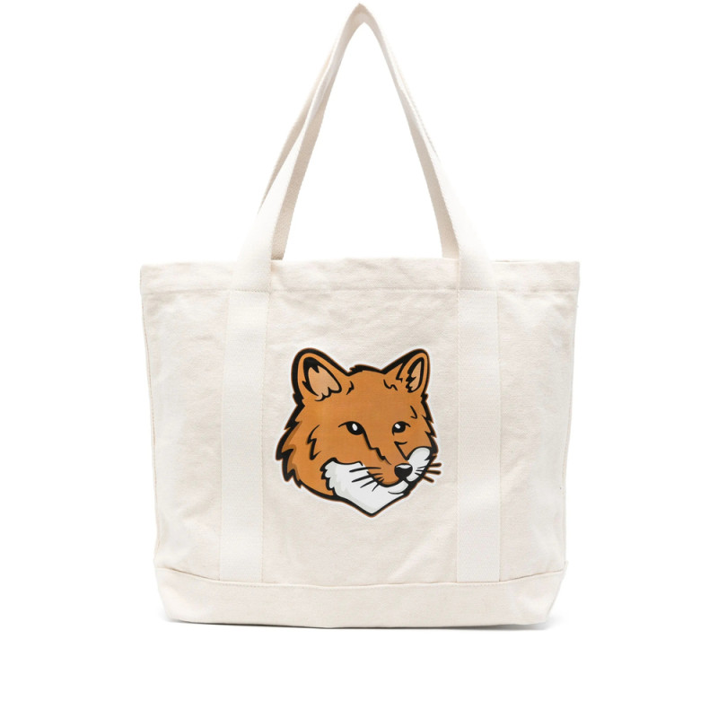 Maison Kitsuné Fox Head Canvas Tote Bag