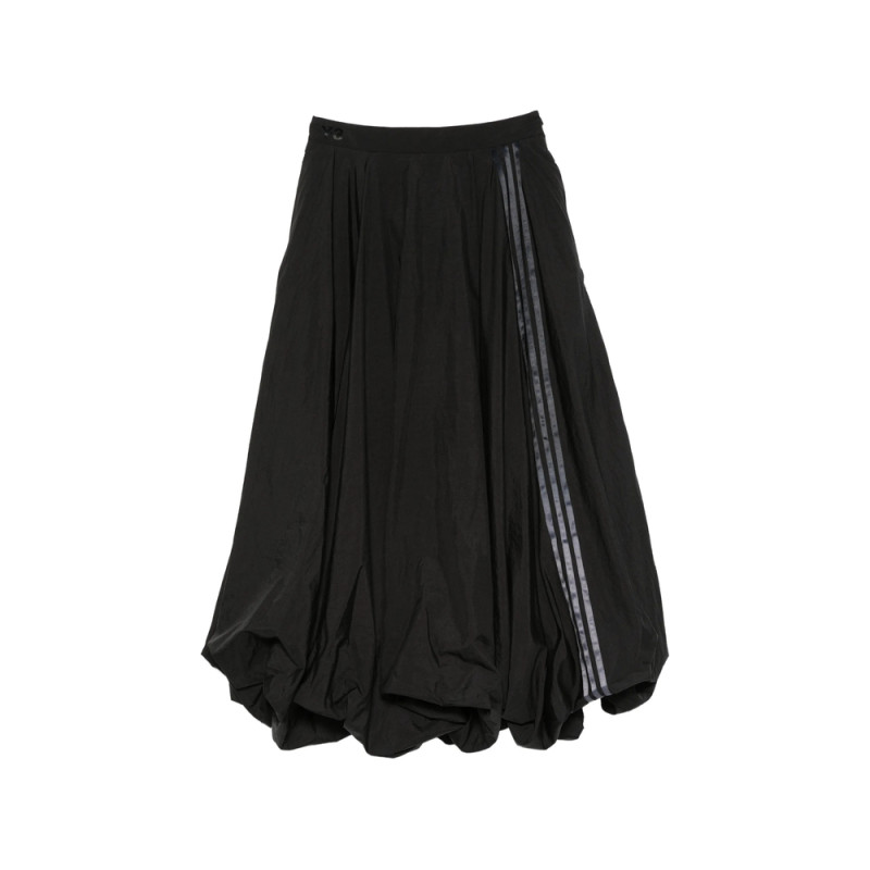 Y-3 GRD 3S BLN Three-stripe Bubble-hem Maxi Skirt