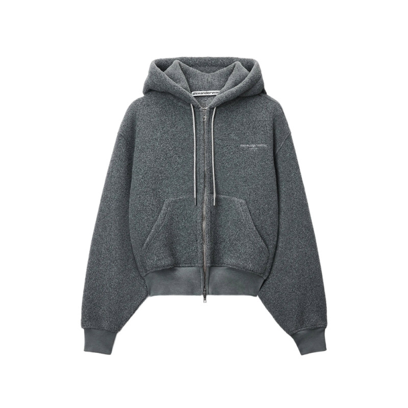 Alexander Wang Shrunken Zip-up Hoodie