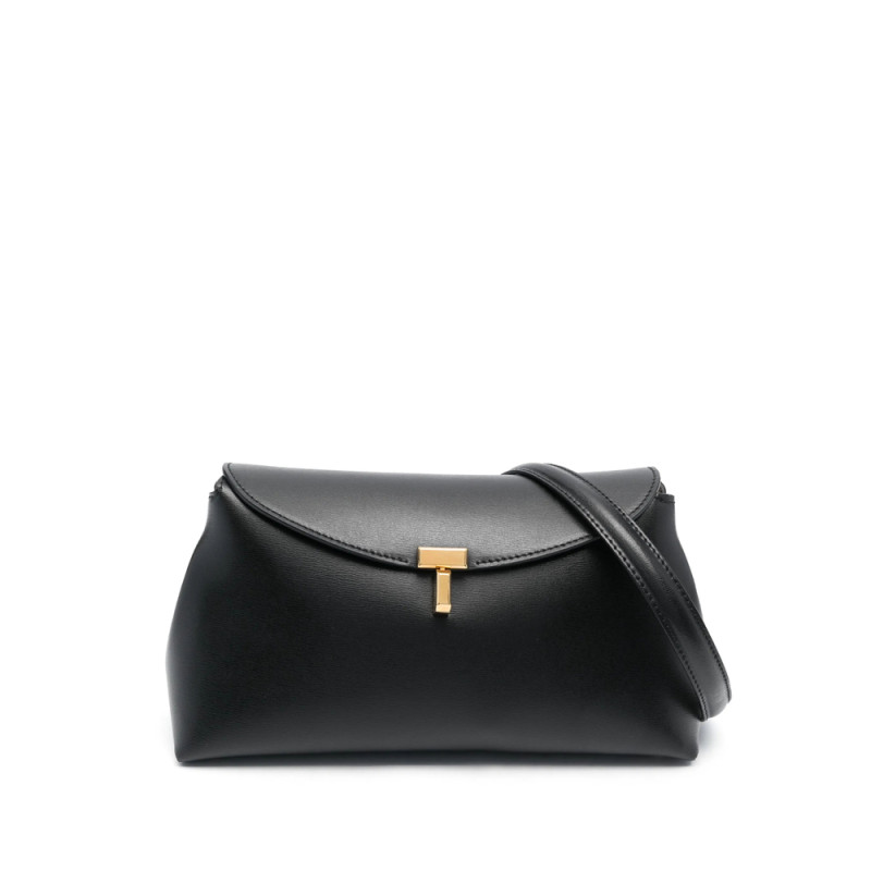 Toteme T-Lock Leather Clutch Bag