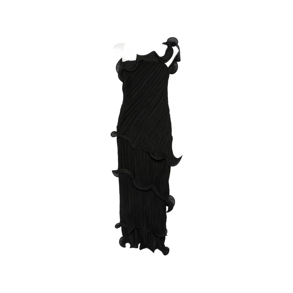 Cult Gaia One-shoulder Plissé-effect Midi Dress