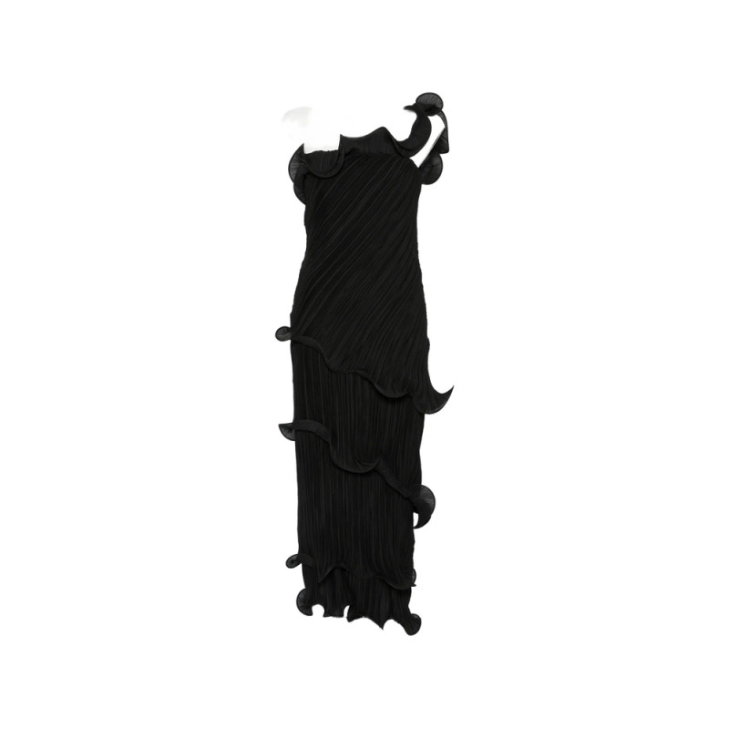 Cult Gaia One-shoulder Plissé-effect Midi Dress