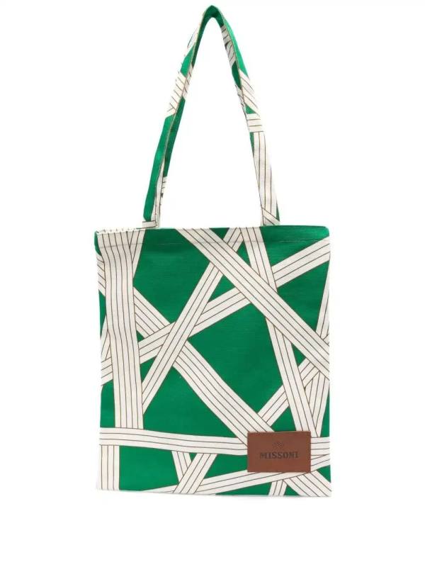 striped tote bag