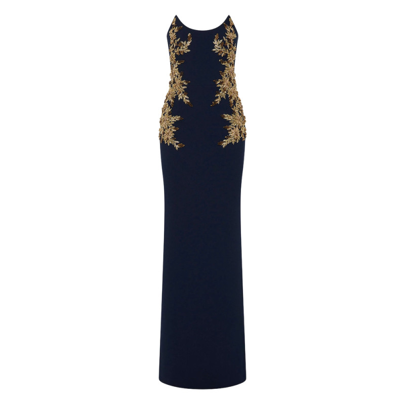 Rebecca Vallance Embellished Strapless Gown