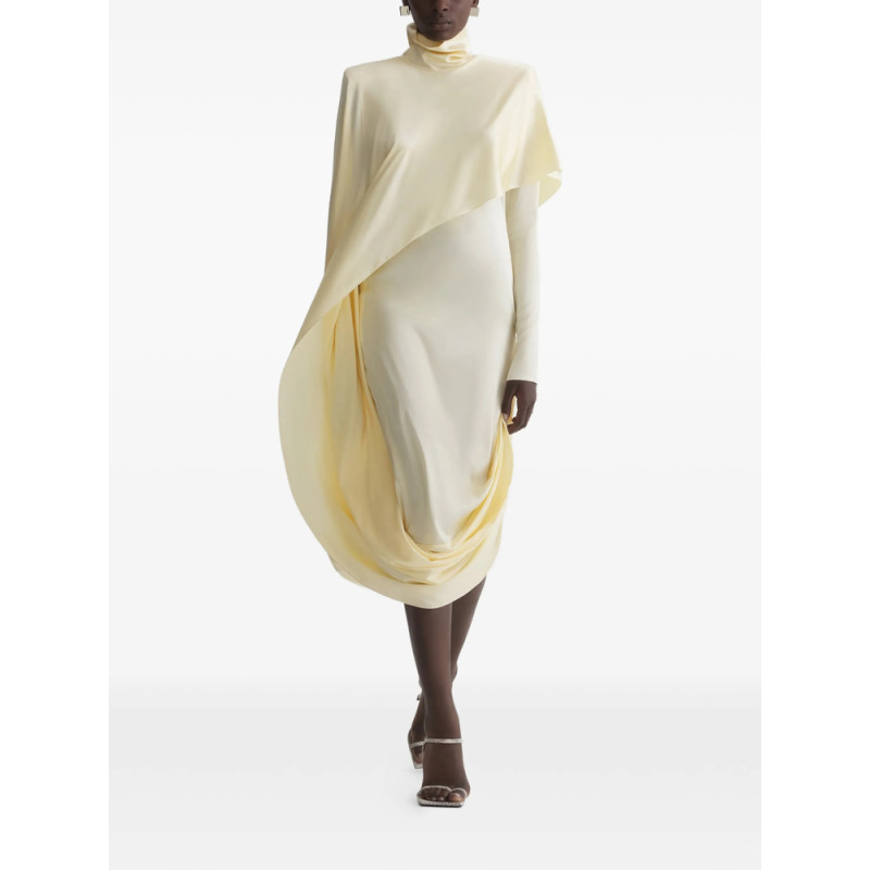 Mugler Draped High-neck Dress
