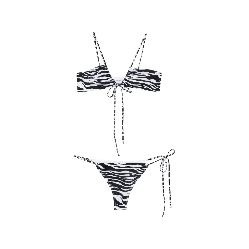 The Attico Zebra-print Tie-fastening Bikini