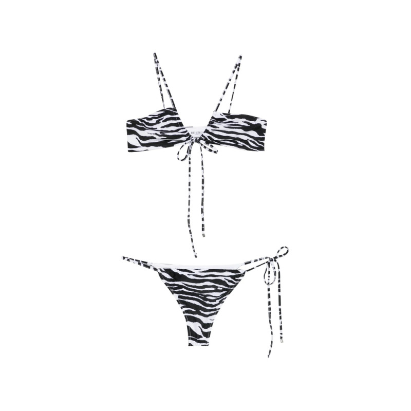 The Attico Zebra-print Tie-fastening Bikini