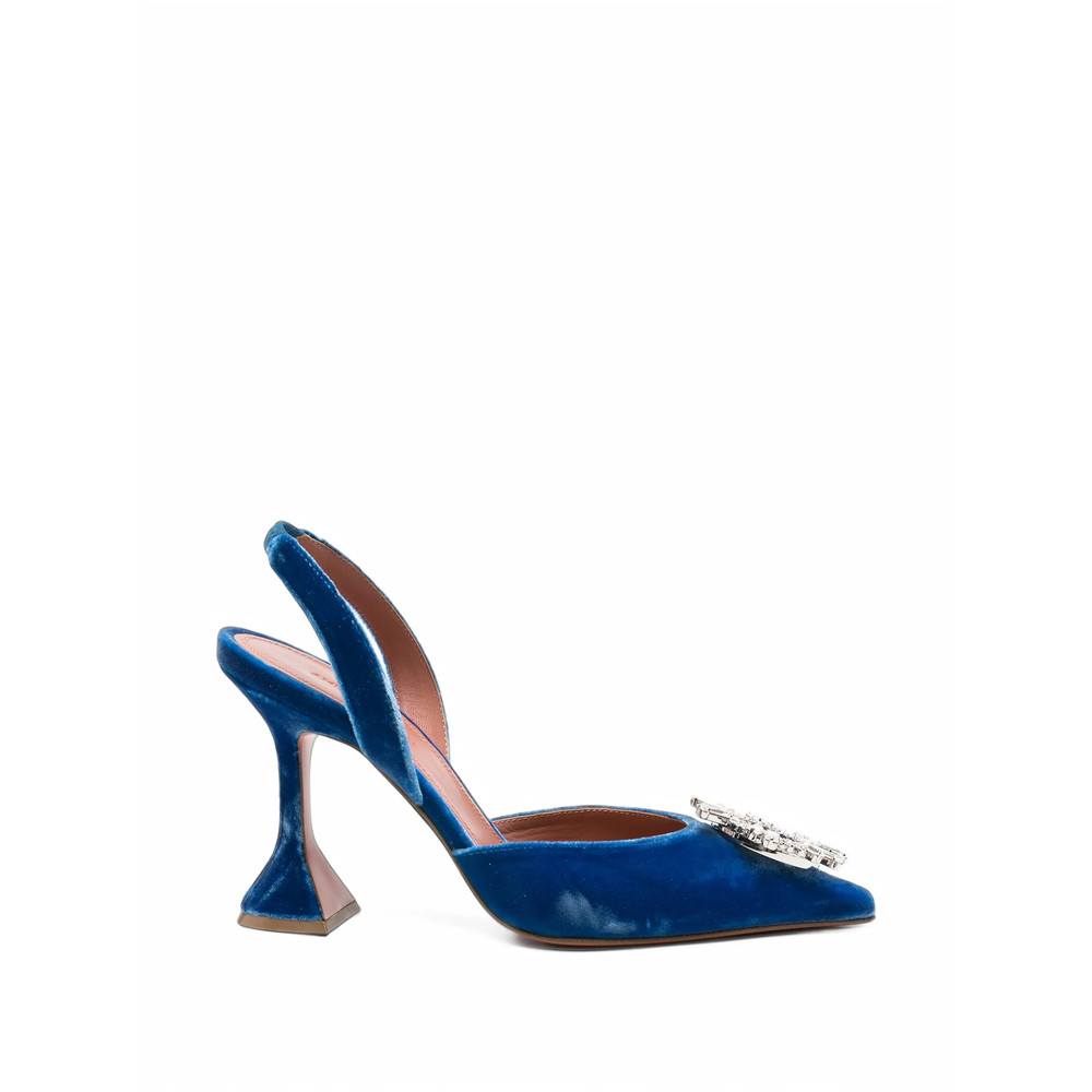 Amina Muaddi Begum Crystal-embellished Velvet Pumps