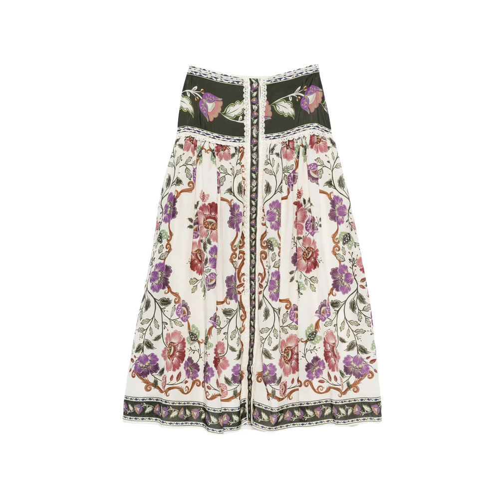 Farm Rio Floral-print Midi Skirt