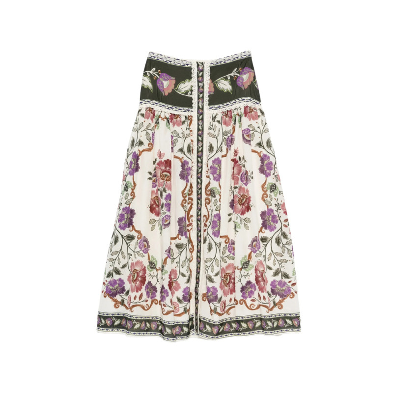 Farm Rio Floral-print Midi Skirt