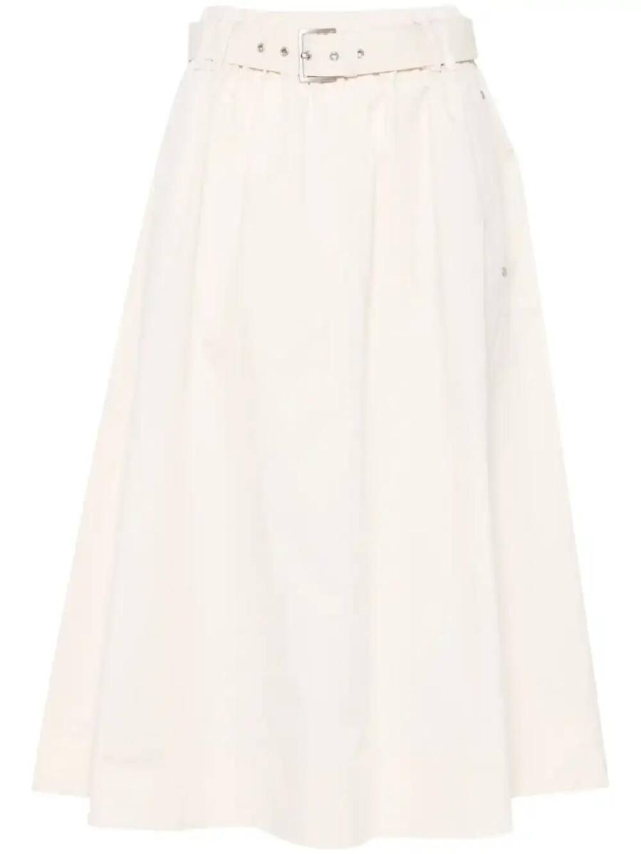 belted midi skirt