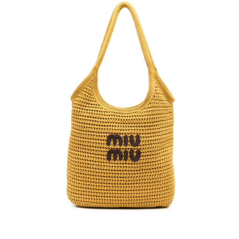 Miu Miu Logo-embroidered Tote Bag