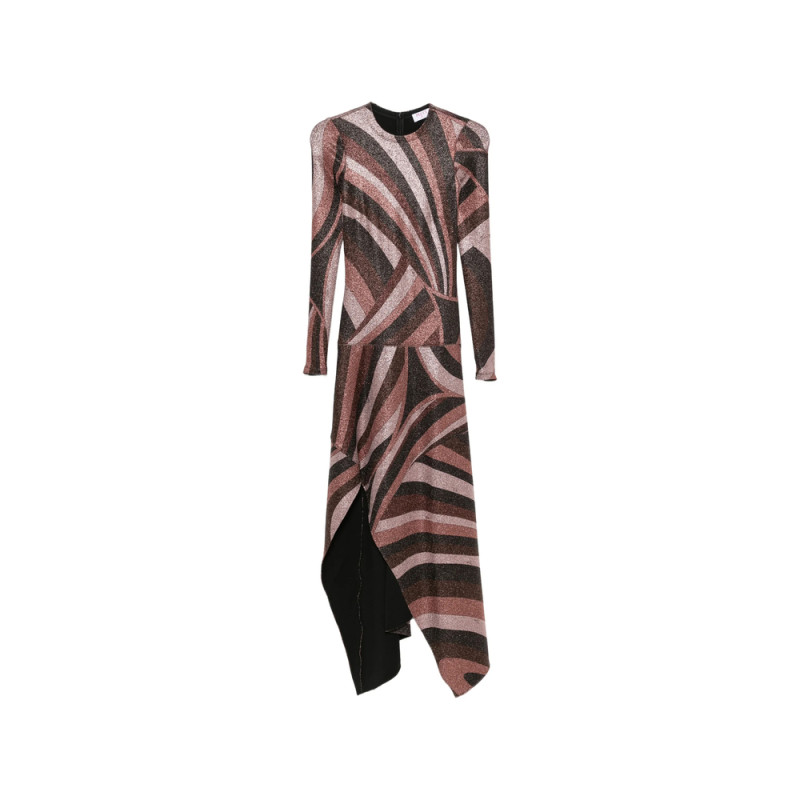 Pucci Iride-print Asymmetric Midi Dress