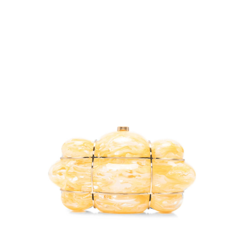 Cult Gaia Bolla Marble-effect Clutch Bag