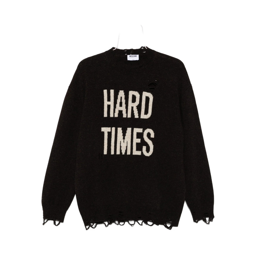 Moschino Distressed Crew-neck Sweater