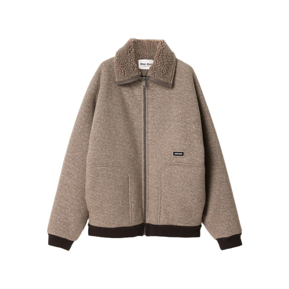 Miu Miu Cotton Fleece Zipper Blouson Jacket