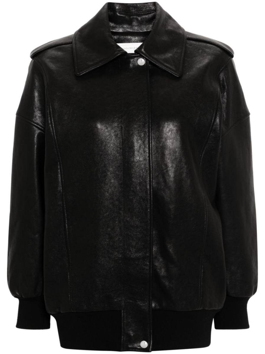 leather bomber jacket