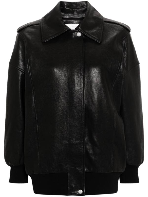 leather bomber jacket