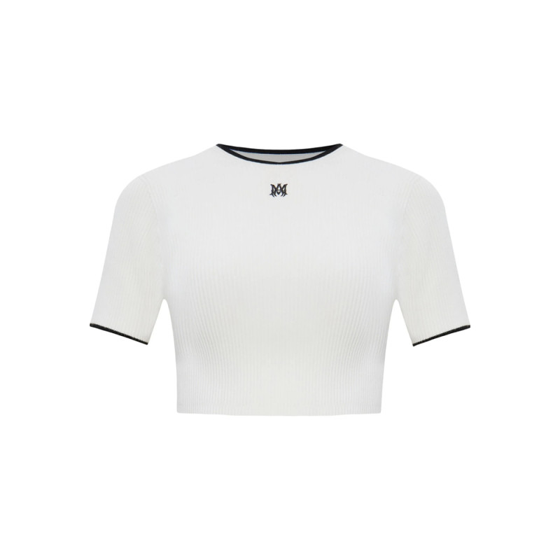 Amiri Cropped Ribbed T-shirt