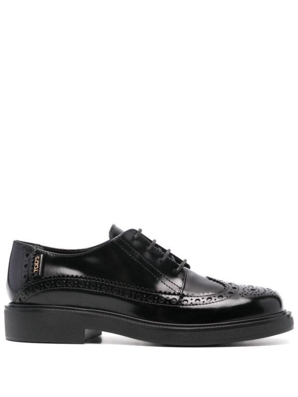 logo-tag leather brogues