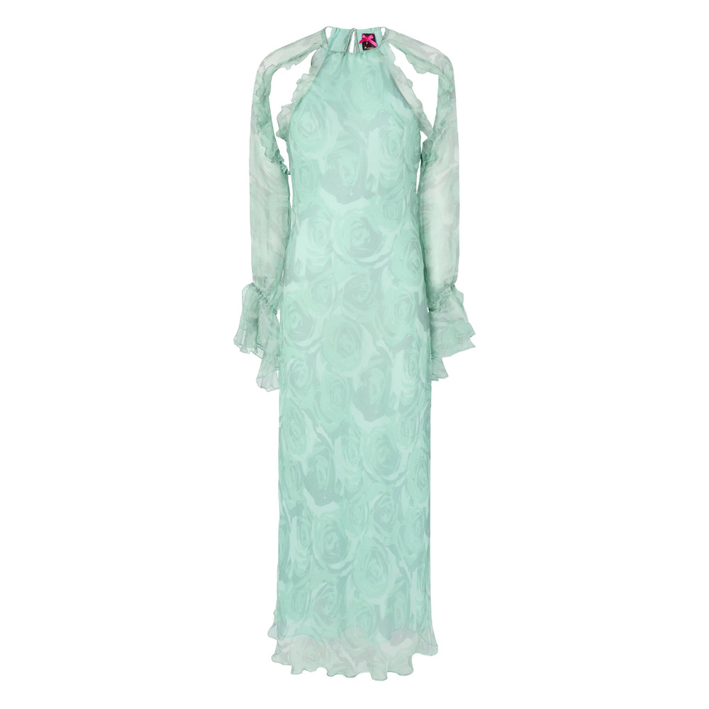 Pinko Ruffled Floral Silk Dress