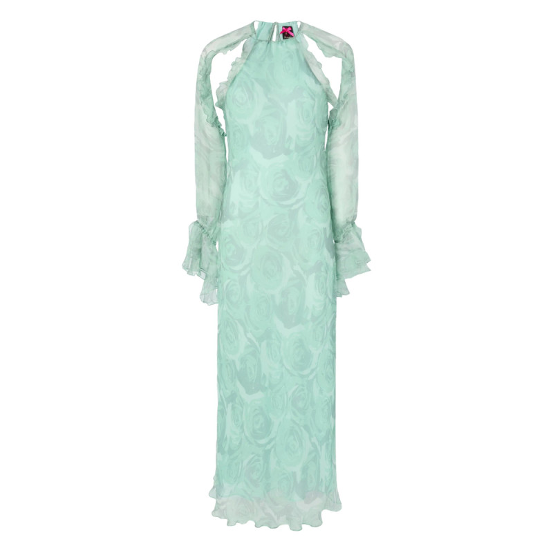 Pinko Ruffled Floral Silk Dress