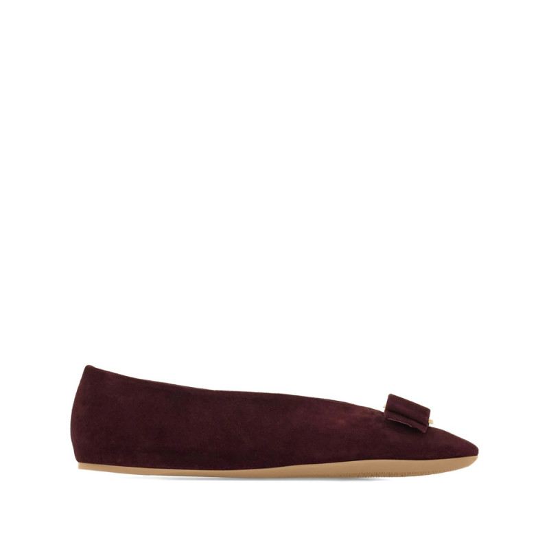 Ferragamo Vara Leather Ballerina Shoes