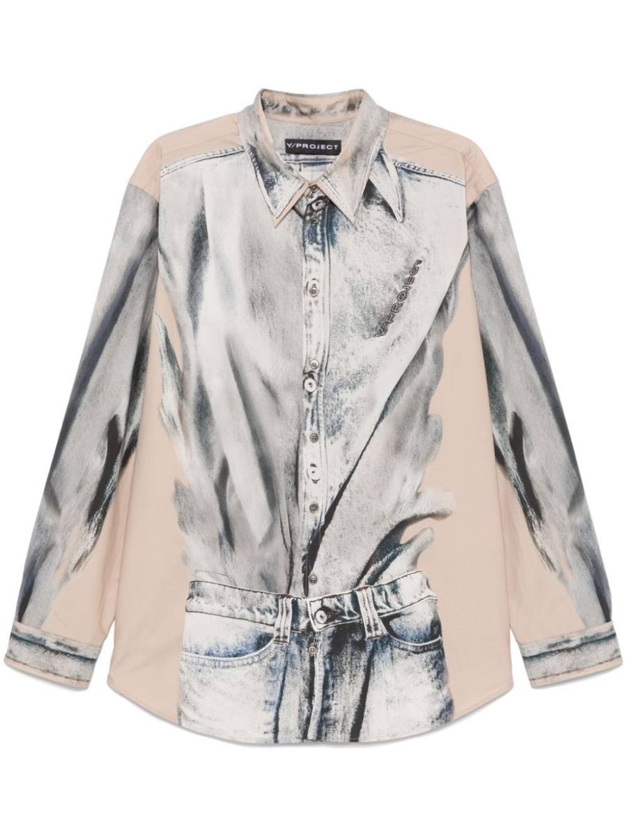 trompe-l'oeil-print shirt
