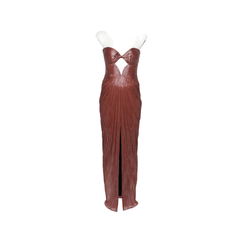 Maria Lucia Hohan Cut-out Plissé Maxi Dress