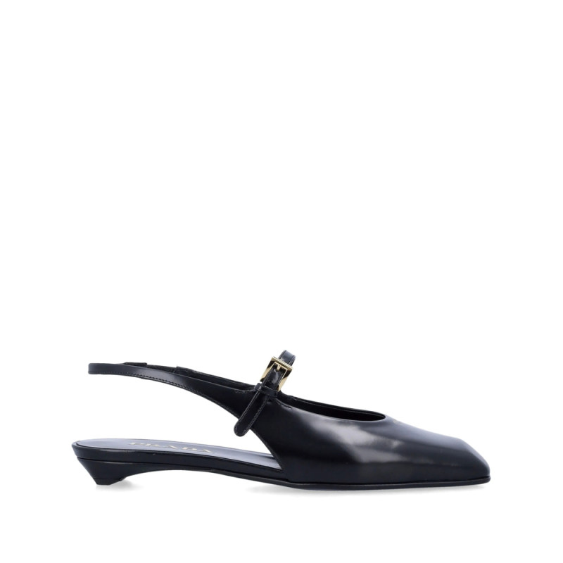 Prada Leather Slingback Ballet Flats