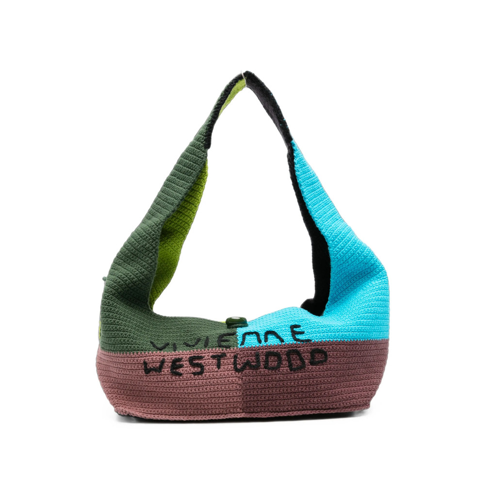 Vivienne Westwood Crochet-knit Logo-embroidered Shoulder Bag