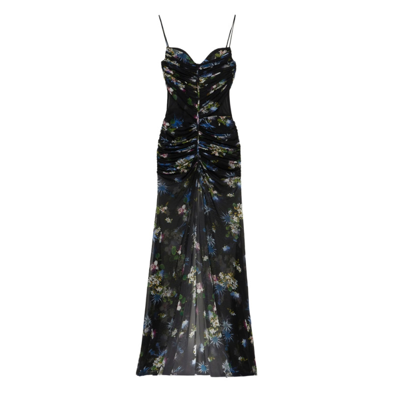 Blumarine Floral-print Ruched Maxi Dress