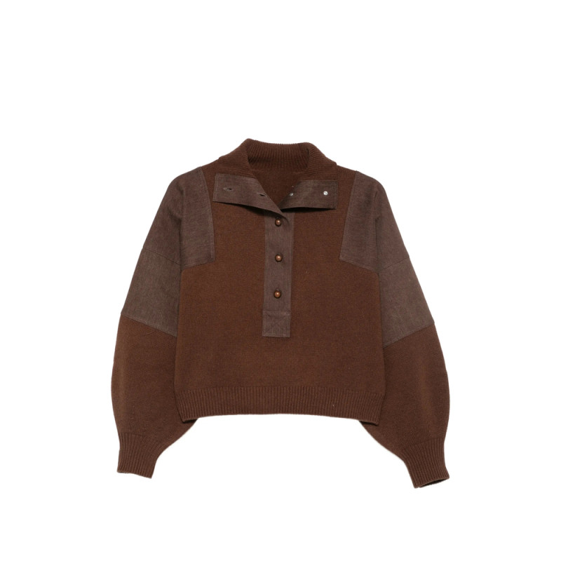 Sessùn Button-up Panelled Sweater