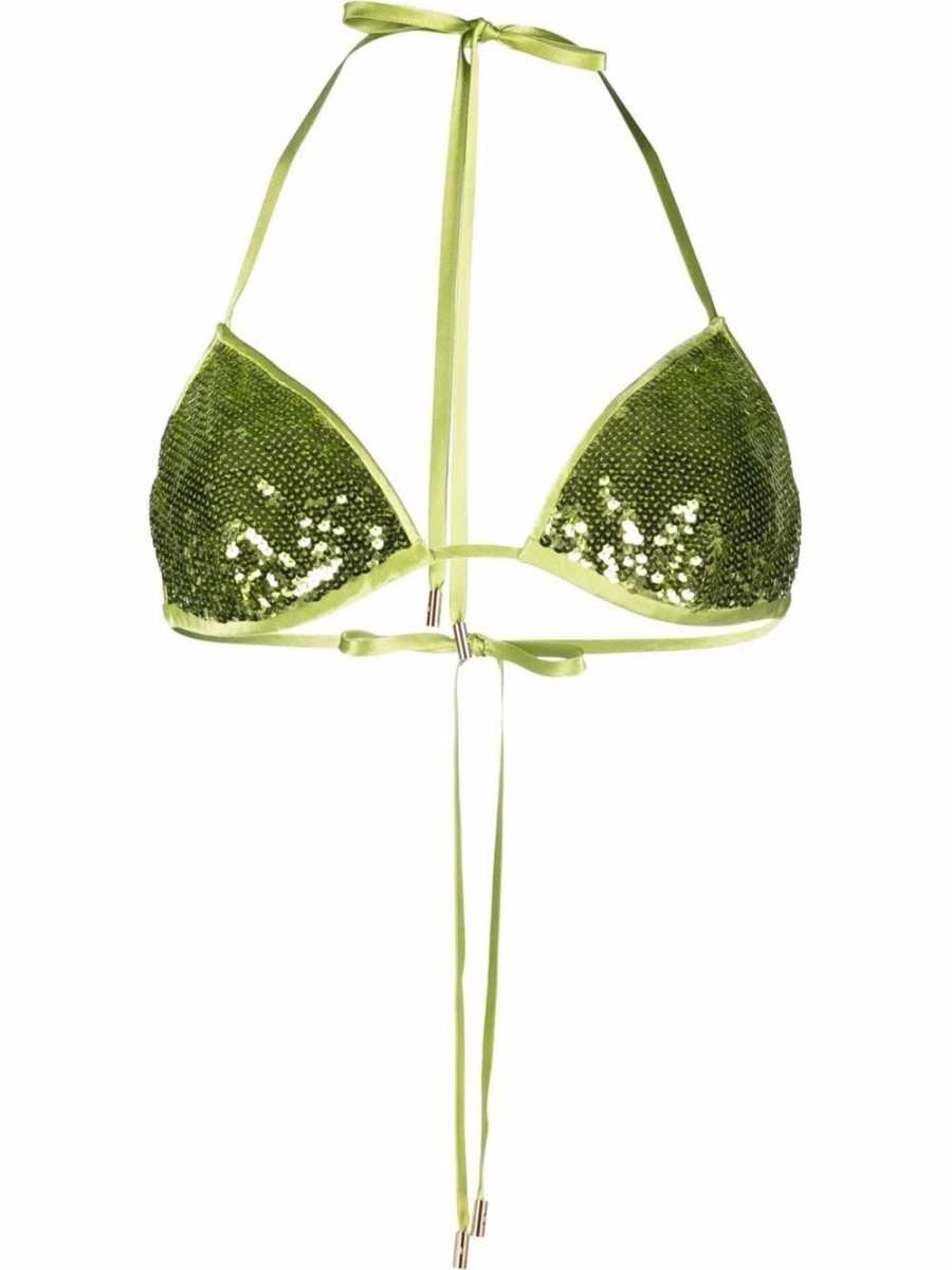 sequin-embellished halterneck bralette